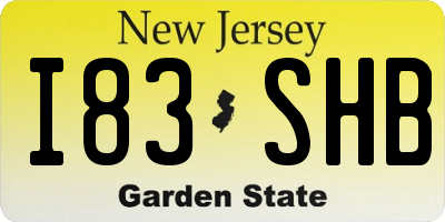 NJ license plate I83SHB