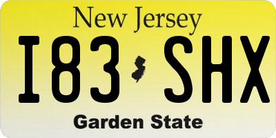 NJ license plate I83SHX