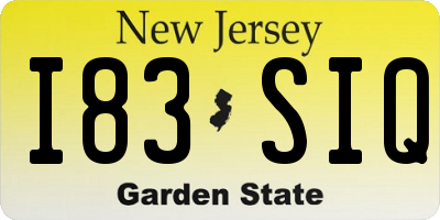 NJ license plate I83SIQ