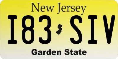 NJ license plate I83SIV
