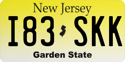 NJ license plate I83SKK