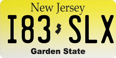 NJ license plate I83SLX