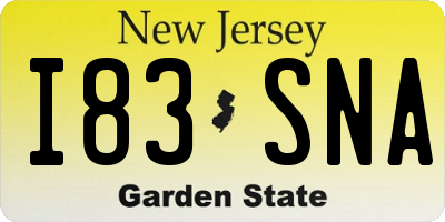 NJ license plate I83SNA