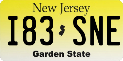 NJ license plate I83SNE