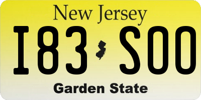 NJ license plate I83SOO