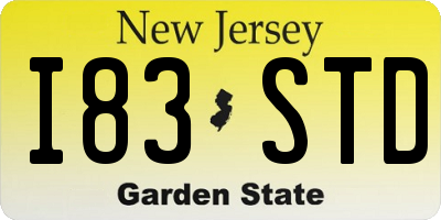 NJ license plate I83STD