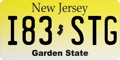 NJ license plate I83STG