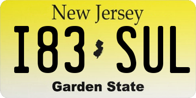 NJ license plate I83SUL