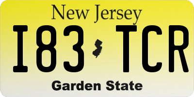 NJ license plate I83TCR