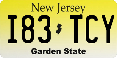 NJ license plate I83TCY