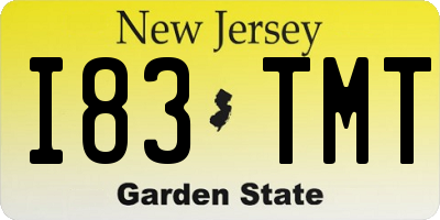 NJ license plate I83TMT