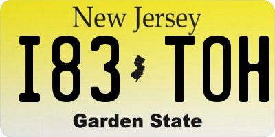 NJ license plate I83TOH