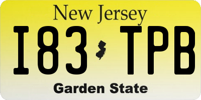 NJ license plate I83TPB