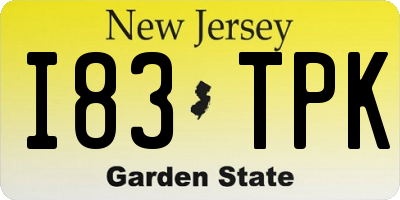 NJ license plate I83TPK