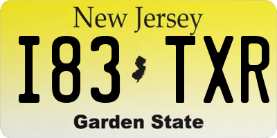 NJ license plate I83TXR