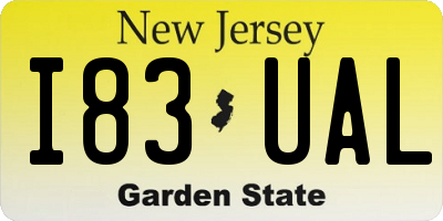 NJ license plate I83UAL