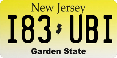 NJ license plate I83UBI