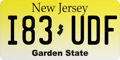NJ license plate I83UDF