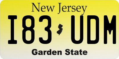 NJ license plate I83UDM