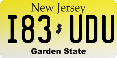 NJ license plate I83UDU