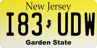 NJ license plate I83UDW