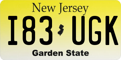 NJ license plate I83UGK