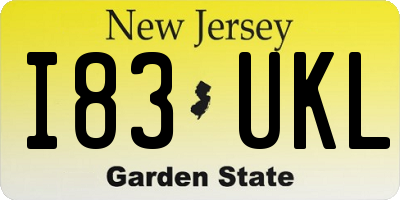 NJ license plate I83UKL
