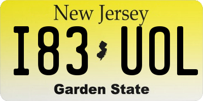 NJ license plate I83UOL