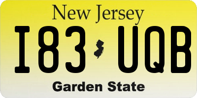 NJ license plate I83UQB