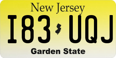NJ license plate I83UQJ