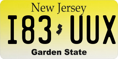 NJ license plate I83UUX