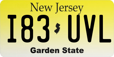 NJ license plate I83UVL