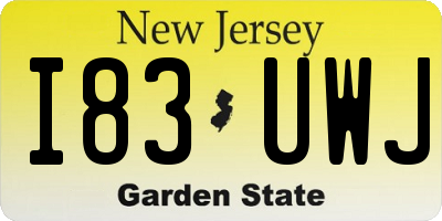 NJ license plate I83UWJ