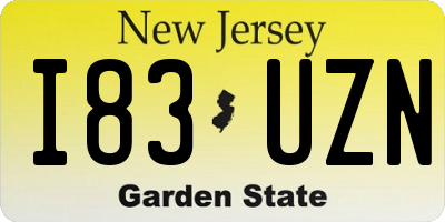NJ license plate I83UZN