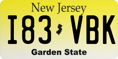 NJ license plate I83VBK