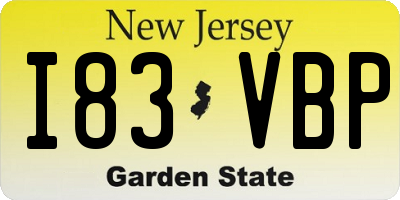 NJ license plate I83VBP