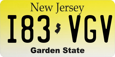 NJ license plate I83VGV