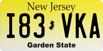 NJ license plate I83VKA
