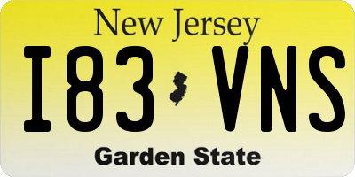 NJ license plate I83VNS