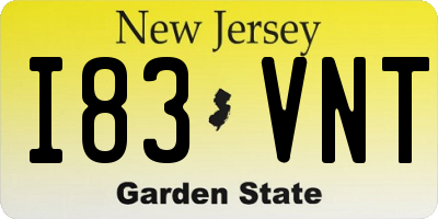 NJ license plate I83VNT