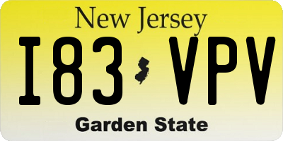 NJ license plate I83VPV