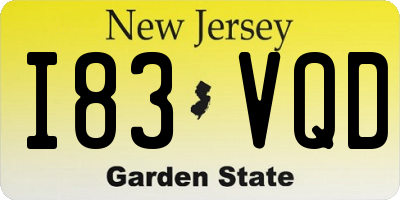 NJ license plate I83VQD