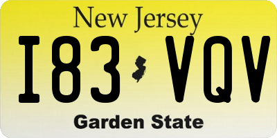 NJ license plate I83VQV