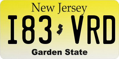 NJ license plate I83VRD