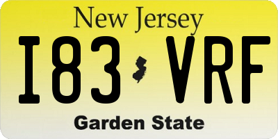 NJ license plate I83VRF