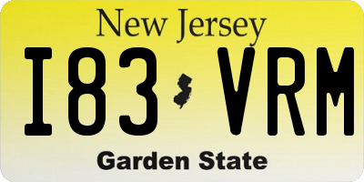 NJ license plate I83VRM