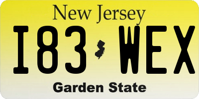 NJ license plate I83WEX