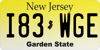 NJ license plate I83WGE