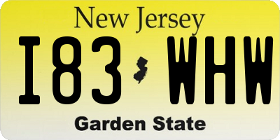 NJ license plate I83WHW