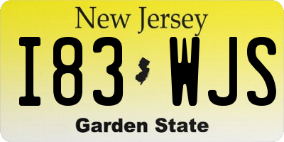 NJ license plate I83WJS